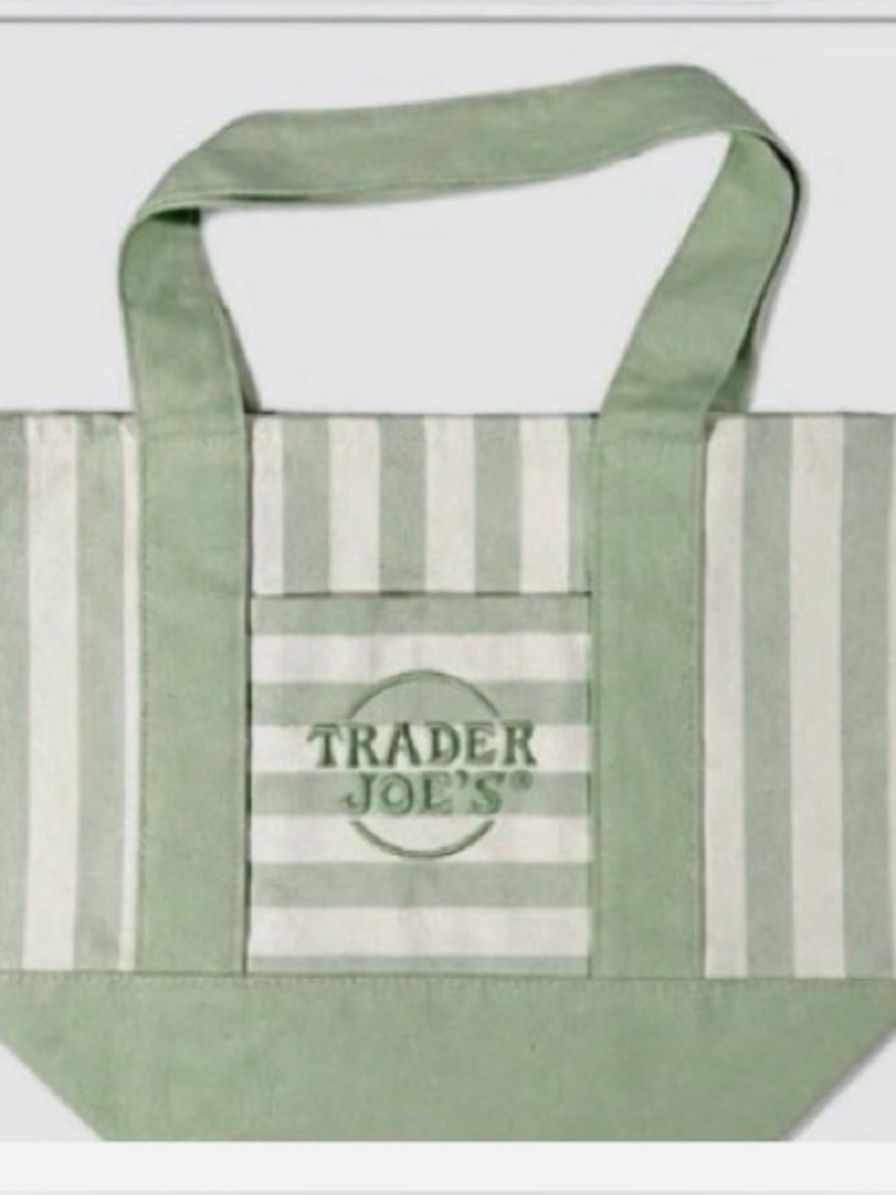 Trader Joe's Pink & White Striped Tote